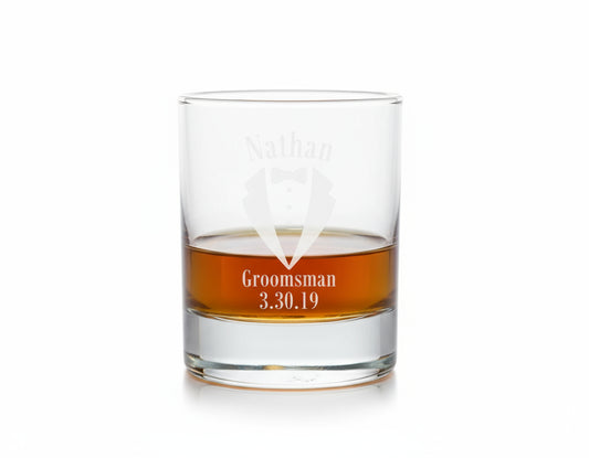 Customized Groomsman Whiskey Glasses